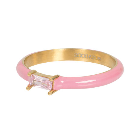 iXXXi Fame Ring 2mm Glossy Pink Goudkleurig