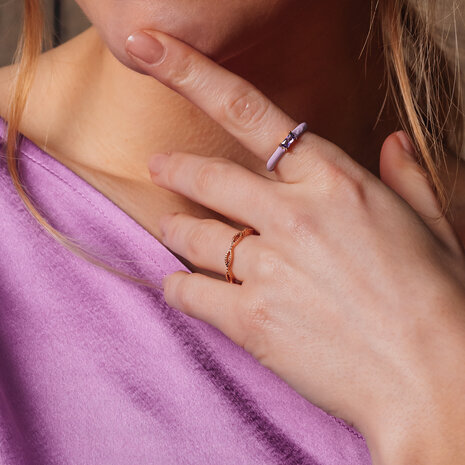 iXXXi Fame Ring 2mm Glossy Lilac Goudkleurig