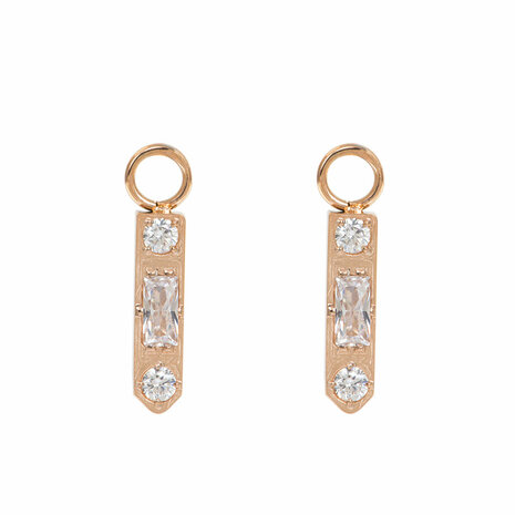 iXXXi Hoop Charms Sparkle Crystal Cz Rose Goudkleurig