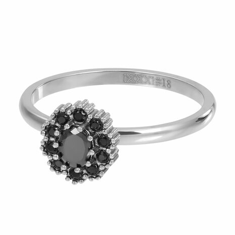 iXXXi Ring 2mm Party Black CZ Zilverkleurig