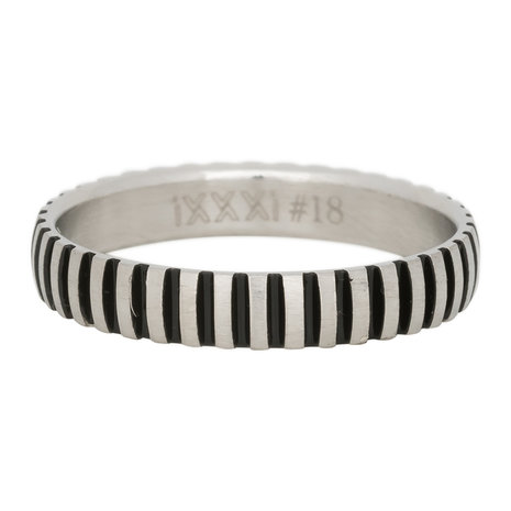 iXXXi Ring 4mm Edelstaal Piano Zilver-kleurig