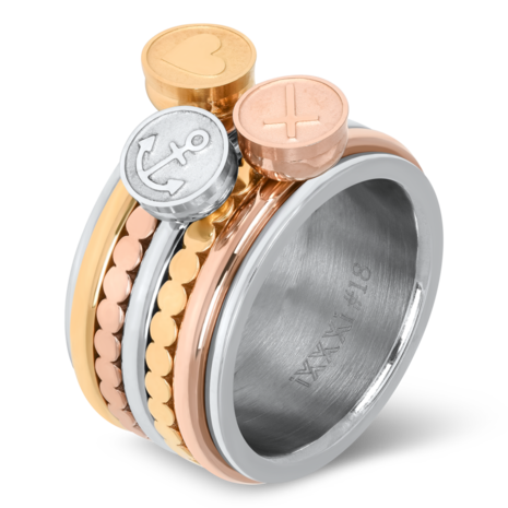 iXXXi Ring 2mm Top Part Basis Ring Rose Goud-kleurig