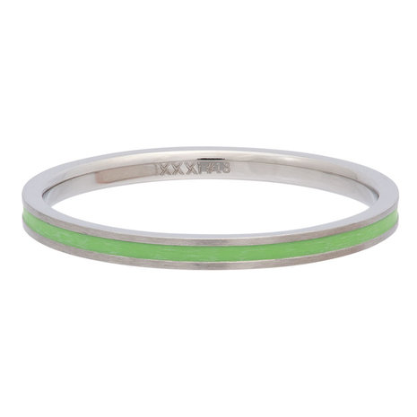 iXXXi Ring 2mm Edelstaal Line Green