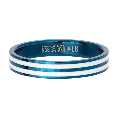 iXXXi Ring 4mm Blauw Double Line White