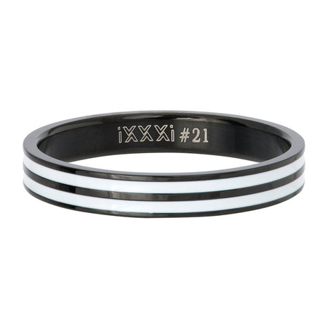 iXXXi Ring 4mm Zwart Double Line White