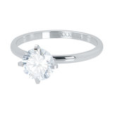 iXXXi Ring 2mm Zilverkleurig Secure Stone Crystal_