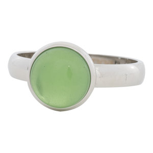 iXXXi Ring 4mm Edelstaal Zilverkleurig 12mm Cateye Green