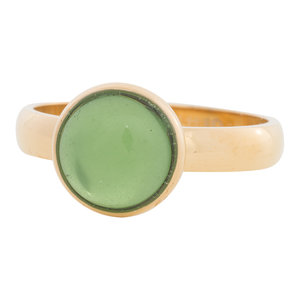 iXXXi Ring 4mm Edelstaal Goudkleurig 12mm Cateye Green