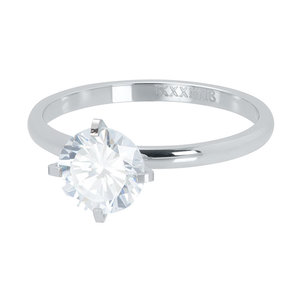 iXXXi Ring 2mm Zilverkleurig Secure Stone Crystal