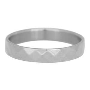 iXXXi Ring 4mm Facet Edelstaal Zilverkleurig