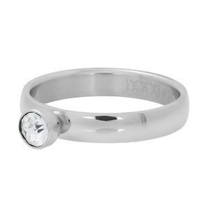 iXXXi Ring 4mm Edelstaal Diamant Zirkonia Crystal