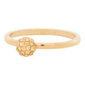 iXXXi Ring 2mm Edelstaal Goudkleurig Ball Fill Gold-coloured Crystal