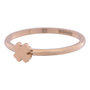 iXXXi Ring 2mm Edelstaal Rose Goudkleurig Klavertje 4