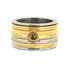 iXXXi Ring 4mm Edelstaal Goudkleurig Diamant Zirkonia Smoked Topaz_