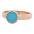 iXXXi Ring 4mm Edelstaal Rose Goudkleurig 10mm Cateye Matt Aqua_