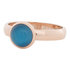 iXXXi Ring 4mm Edelstaal Rose Goudkleurig 10mm Cateye Blue_